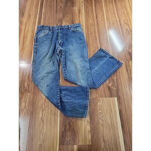 Vintage 70s Rustler Jeans Gold Tag‎ 87620 Talon Zipper 33x28.5 Denim Distressed